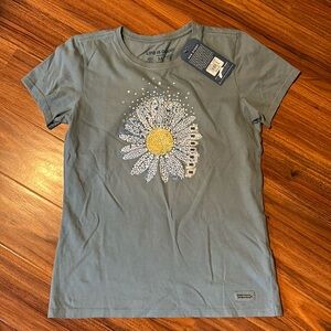 Life is Good flower T-shirt NWT